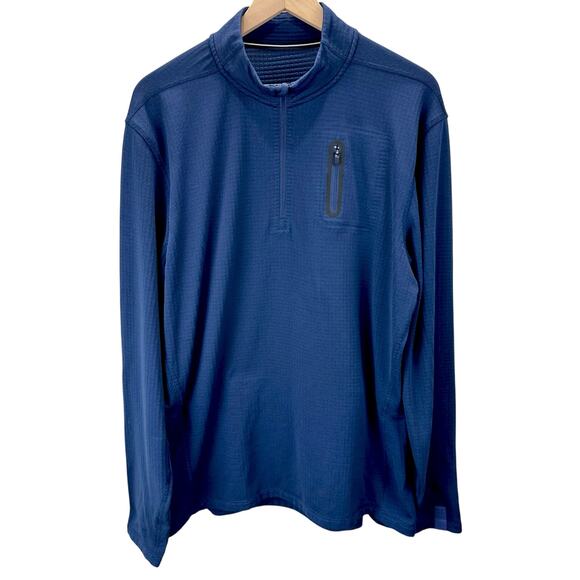 Ten Thousand Mock Neck Over Zip Midlayer Men's Big & Tall Size XXL Navy Polartec - Picture 2 of 8